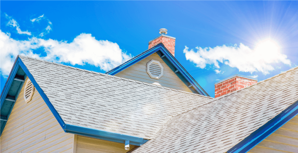 roof with blue skies