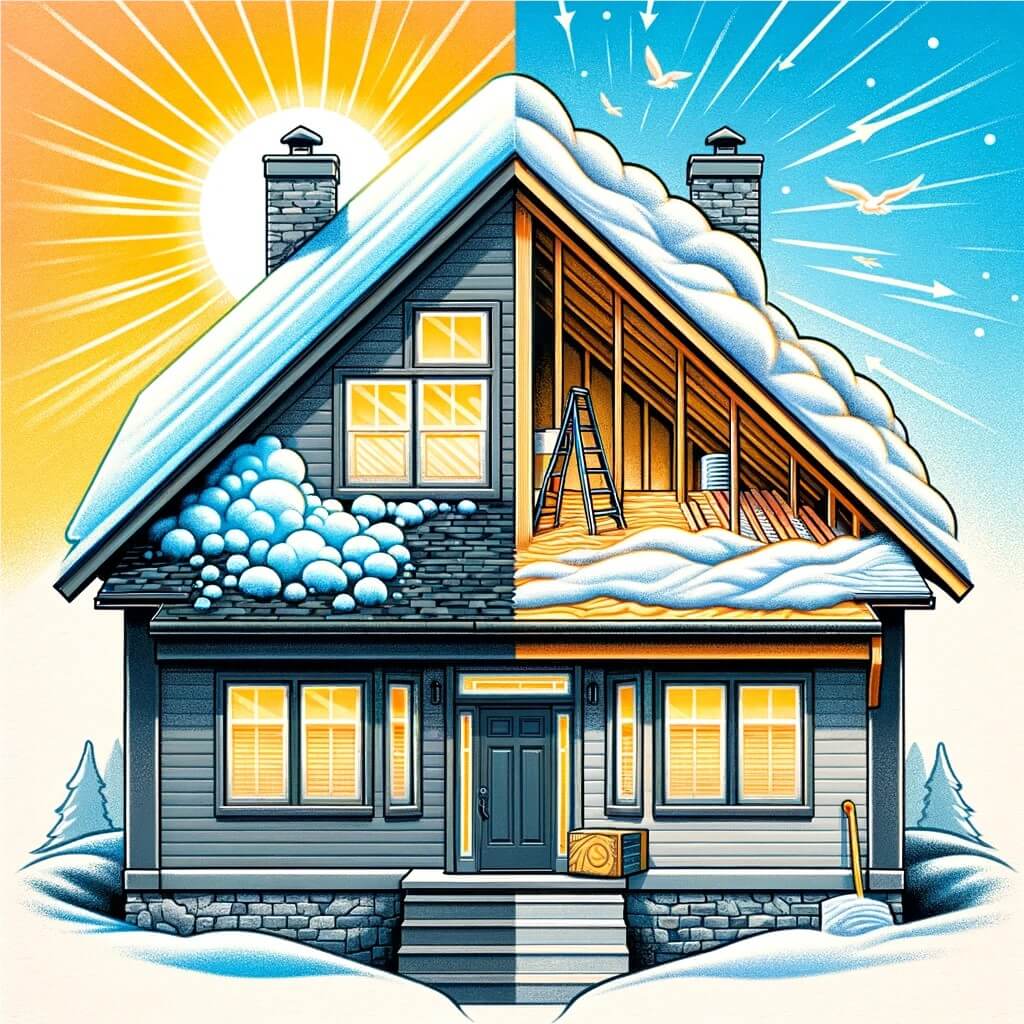 illustrated home with attic view
