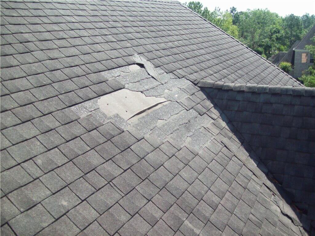 Storm Damage Repair portion of a house that has been damaged.