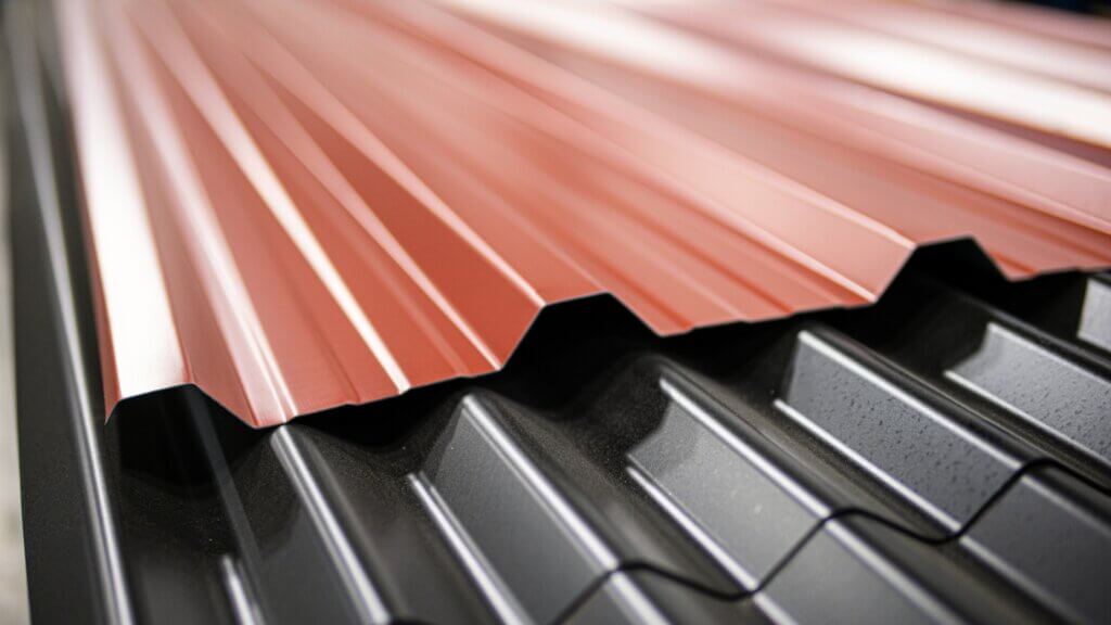close up view of metal roofing in order to help determine the cost per square foot of metal roofing