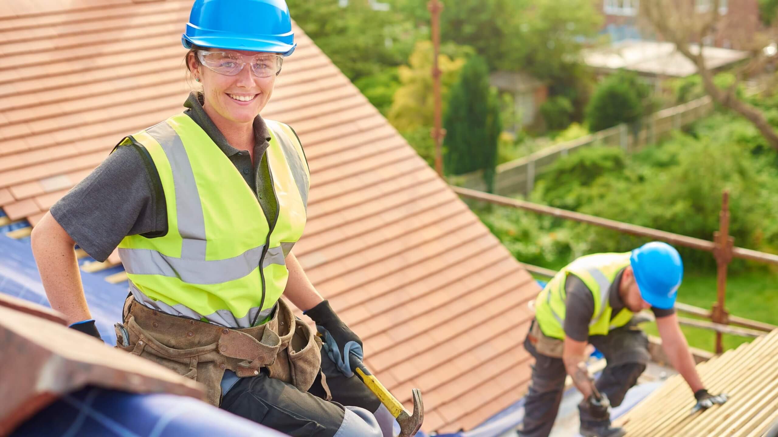 roofing crew performing a roof replacment