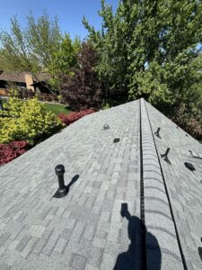 top view of a completed roof replacement in the East End area of Boise